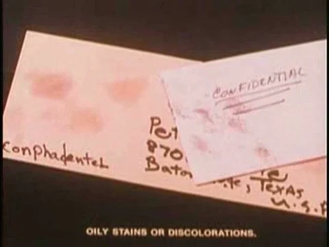 Various warning signs to look for on potential letter bombs are shown includingƒ Stock Footage 75284884