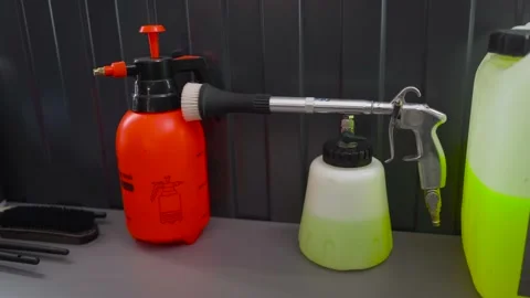 Various washing car tools, cleaning to shine. Video stock 193500977