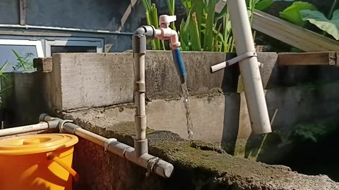 Various Water Faucets for Efficient Water Drainage in Home and Garden Settings Stock Footage 282332097