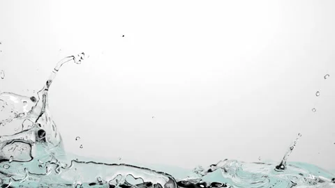 Various water shapes moving and flowing, splashes and movement of liquid Stock Footage 300205136