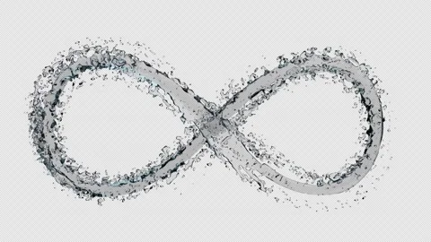 Various water shapes moving and flowing, splashes and movement of liquid Video stock 300683843