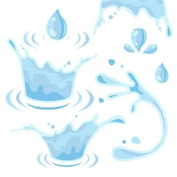 Various of water splash collection Stock Illustration