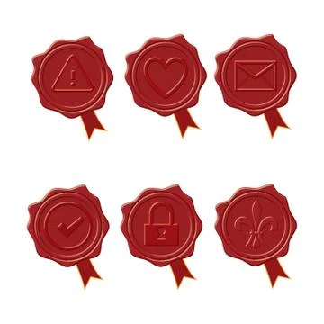 Various Wax Seals Stock Illustration