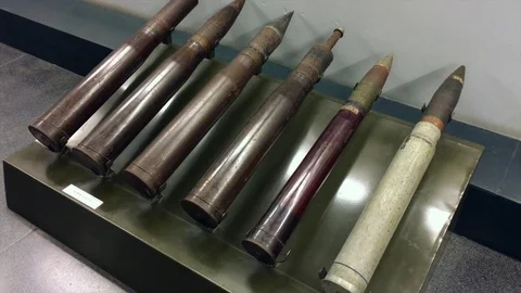 Various weapons bullets and cartriges Stock Footage 71025343