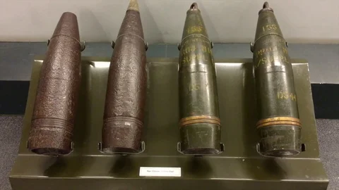 Various weapons bullets and cartriges Stock Footage 72759848