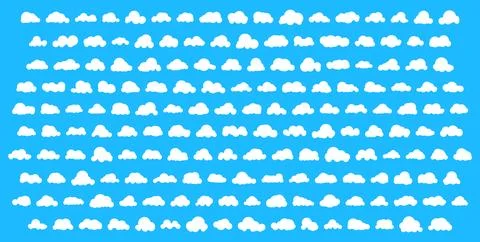 Various white sky clouds vector icon set Stock Illustration