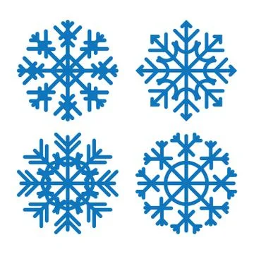 Various winter snowflakes vector set Stock Illustration