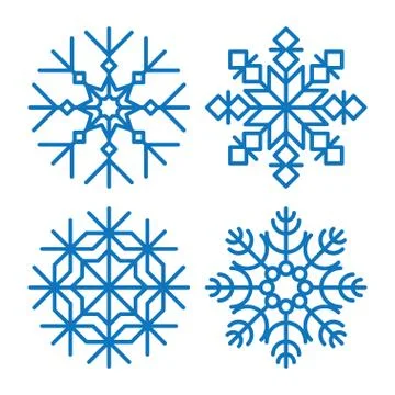 Various winter snowflakes vector set Stock-Illustration