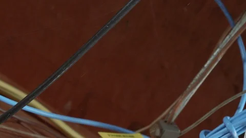 Various Wires on Basement Ceiling ROTATE RIGHT Stock-Footage 104873725
