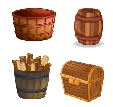 Various wooden objects 库存插图