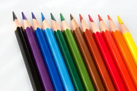 Variously colored crayons Stock Photos