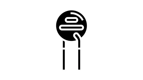 Varistor electronic component glyph icon animation Stock Footage 326155858