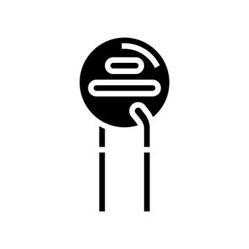 Varistor electronic component glyph icon vector illustration Illustrazione stock