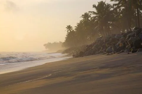Varkala during a sunset in India Stock Photos