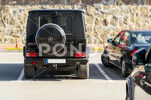 Varna, Bulgaria, February 10, 2019. Black car Mercedes-Benz G63 AMG Stock Photos
