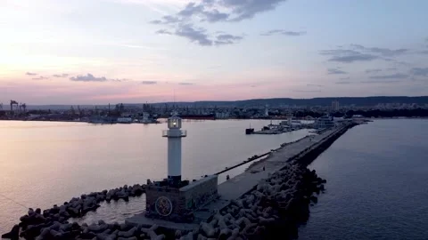 Varna by sunset Video stock 200957303