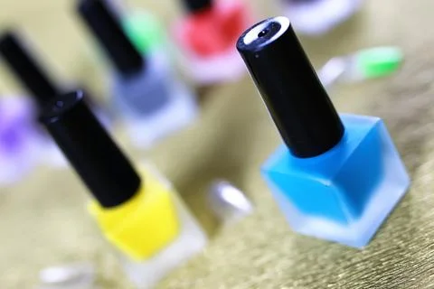Varnish manicure false nails Stock Photos