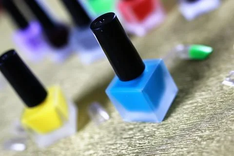 Varnish manicure false nails Stock Photos