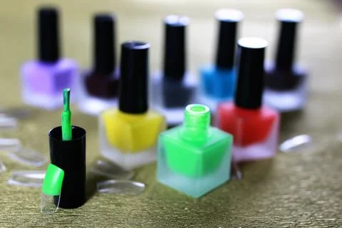 Varnish manicure false nails Stock Photos