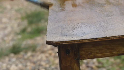 Varnish wooden stool Stock-Footage 171441614
