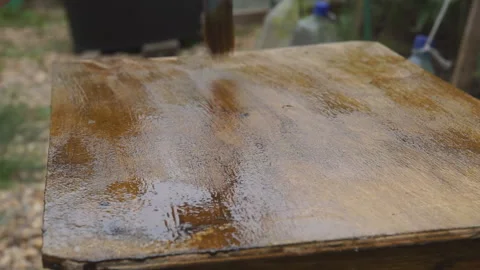 Varnish wooden stool Stock Footage 171442133