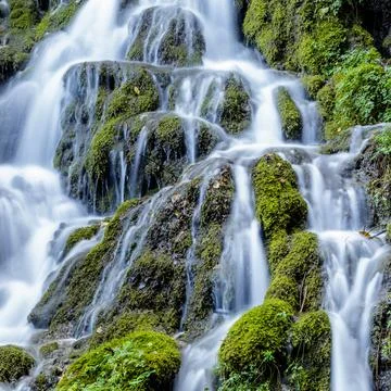The Varone waterfall. 库存照片