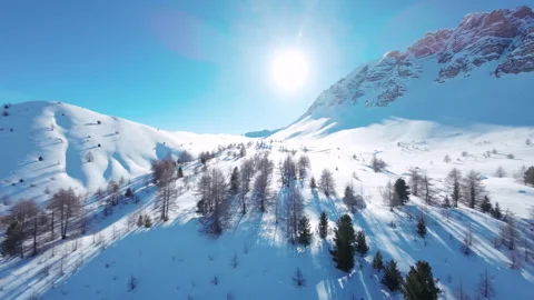 Vars - Winter Landscape 04 - 4K - FPV - Color Graded Stockbeeldmateriaal 240469331