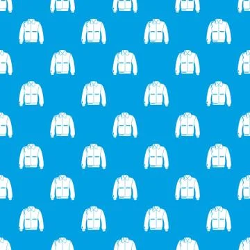 Varsity jacket pattern seamless blue Stock Illustration