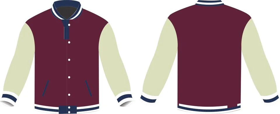 Varsity Jacket Poly Wool Vectors Stock Illustration