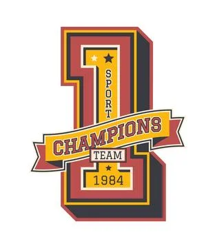 Varsity sport patch number 1 for university team Stock Illustration