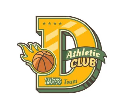Varsity sport team patch and label with basketball Illustrazione stock