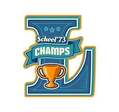Varsity sport team patch label L Stock-Illustration