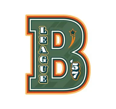 Varsity sport team patch or league letter B label 库存插图