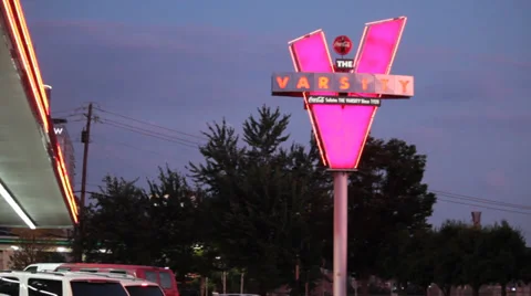 The Varsity at Sunset Stock Footage 39540961