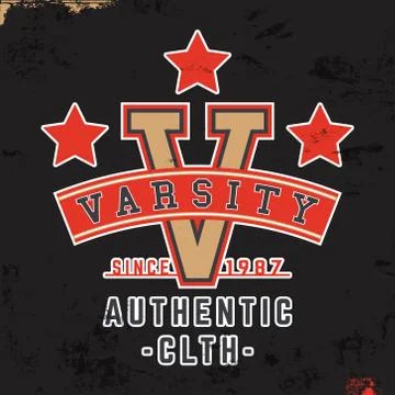 Varsity vintage stamp Stock Illustration