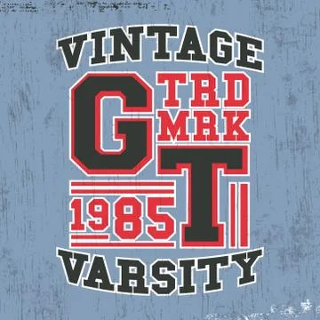 Varsity vintage stamp Stock Illustration