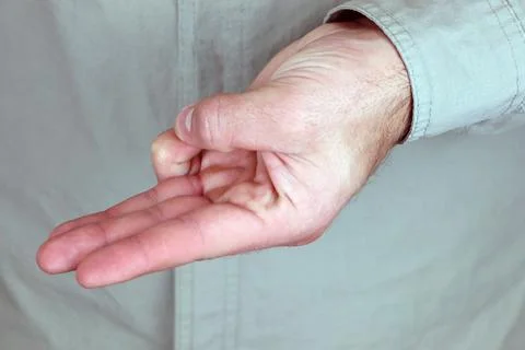 Varun mudra. Yogic hand gesture. Hand spirituality hindu yoga of fingers gesture Stock Photos