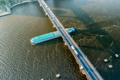 Varvarovsky bridge at dawn. Stock Photos