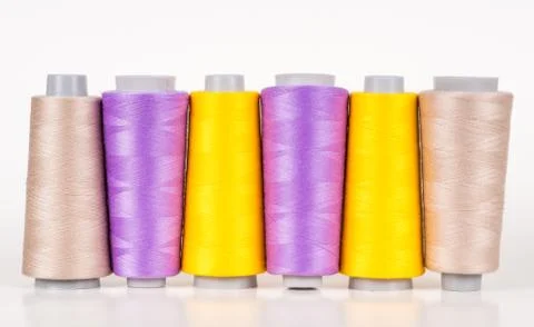 Vary colored thread coils Stock Photos