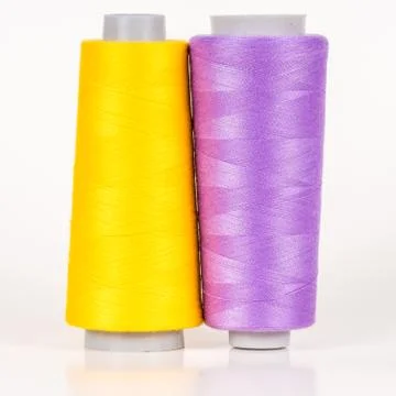 Vary colored thread coils Foto stock