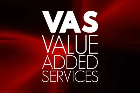 VAS - Value Added Services acronym, business concept background Stock Illustration