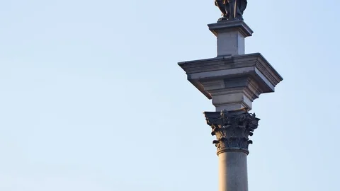 Vasa Column ot the Warsaw's Old Town. Stock-Footage 106785284