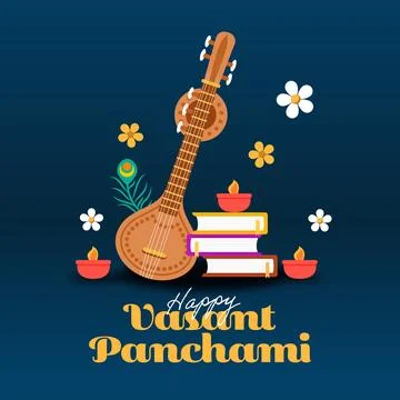 Vasant Panchami celebration vector design Stock Illustration