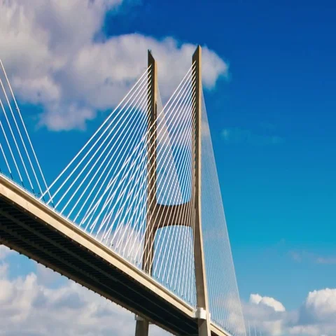 Vasco da Gama Bridge Stock Footage 69390620