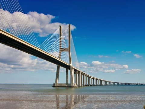 Vasco da Gama Bridge Stock Footage 69394470