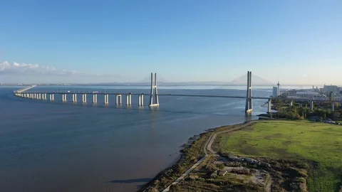 Vasco da Gama Bridge Stock Footage 112882536
