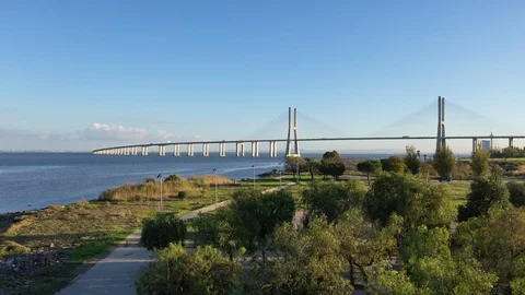 Vasco da Gama Bridge Stock Footage 112884514