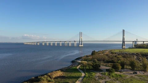 Vasco da Gama Bridge Stock Footage 112884568