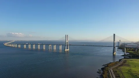 Vasco da Gama Bridge Stock Footage 112885176