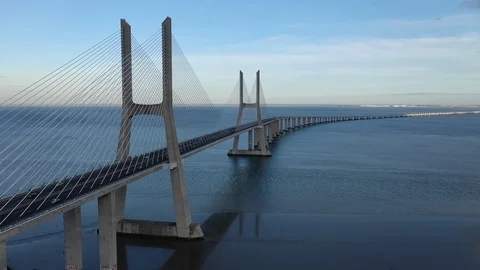 Vasco da Gama Bridge Stock Footage 113011522